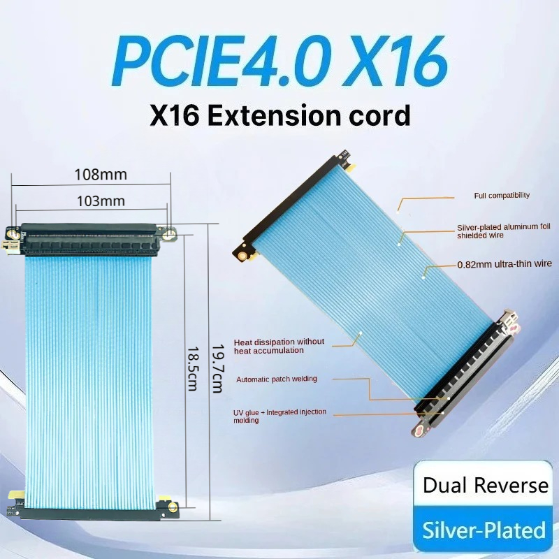 Itx Gpu Riser Pcie 4.0 16X - 듀얼 리버스 PCIe 4.0 라이저 케이블
